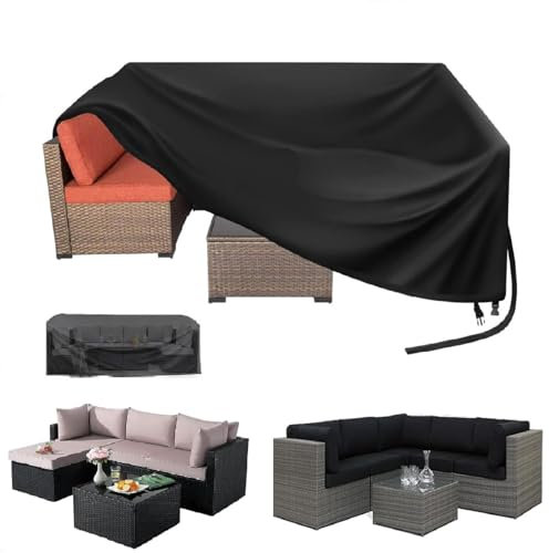 Gartenmöbel Abdeckung Wasserdicht,Schutzhülle Gartenmöbel 270 L x 140 W x 100 H cm Wasserdicht Gartentisch Abdeckung Schutzhülle Abdeckplane für Gartenmöbel Rechteckige/Quadratisch Sitzgarnituren