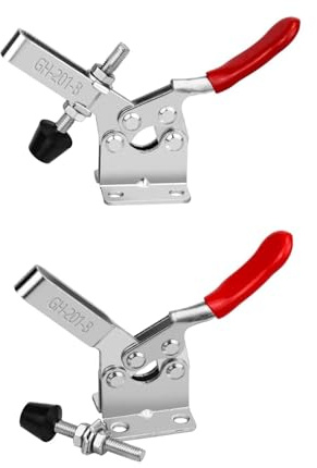 MiJunHD 2PCS GH201B Adjustable Toggle Clamp, 90KG Holding Capacity, Quick Release Toggle Clamp, Anti Slip Handle Metal Vertical Fixed Fixture