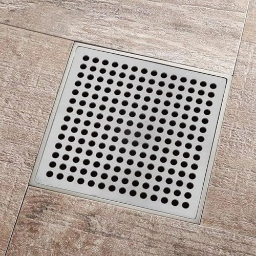 Cubierta de filtro de drenaje cuadrada de acero inoxidable antioxidante - Tapa de filtro de drenaje de ducha - Rejilla de drenaje de suelo (8 cm)