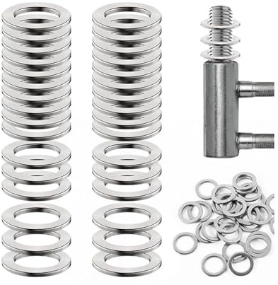 50 Stück Fitschenringe Zimmertüren Spezial Tür Unterlegscheiben Edelstahl TürScharnier Montageringe Ohne Abriebspuren für Standard Zimmertüren 10x 16 x 1.5mm, Edelstahl