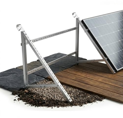 Balkonkraftwerk Halterung Aluminium von Tergato – Solarpanel Halterung für Balkon & Wand – Verstellbar 30-50° – PV Modul Set aus Aluprofil – Rostfreier Stahl