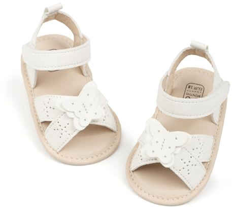 Sawimlgy Baby Girls Butterfly Sandals Summer Shoe Soft Sole PU Leather Infant Toddler First Walkers Princess Dress Outdoor Shoes