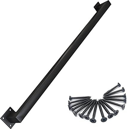 Generisch Pasamanos cuadrados negros para escaleras, pasamanos para escaleras interiores y exteriores, barra de apoyo para escaleras de hierro forjado para escaleras, barra de soporte para baño y