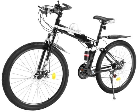 TkkMivcOC 26 Zoll Generisch Mountainbike, 21 Gang Tourenfahrrad mit Getränkehalter, Anti Rutsch Räder, Doppelscheibenbremse, Doppelte Dämpfung, Trekking Fahrrad für Fitness Wettbewerbe