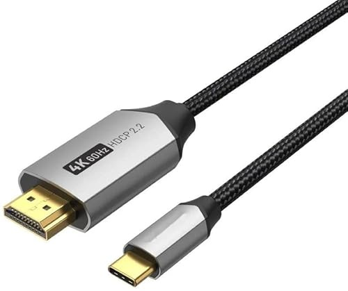 Watio Wave Omvandlare - usb-c till hdmi/m-omvandlare, 4k-upplösning, 2 meter, hållbart material och stabil anslutning. Idealisk för strömning av video och ljud*