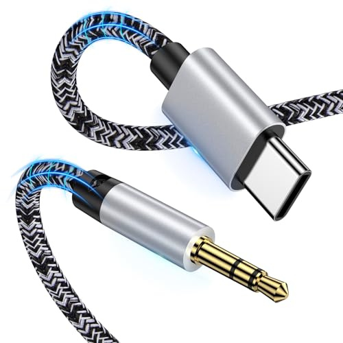 Aux Cable for iPhone in Car,1M USB Type C to 3.5mm Aux Cable to USB C Cable | Car Stereo Cord Audio Aux Jack Cable for iPhone 17 16 15 Pro,Samsung Galaxy S26+ S25 S24 S23 S22 A16 A56 Note 20,Pixel 10 9