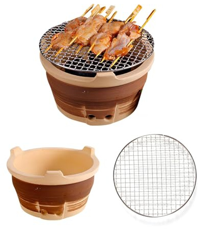 Tragbarer kleiner Holzkohlegrill – Indoor/Outdoor Tischgrill – leichter Camping-Grill – perfekt für Reisen Picknicks und Heckklappe