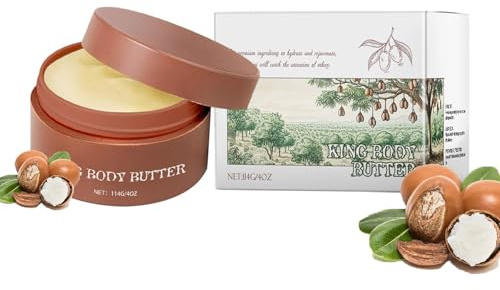 Beurre Corporel Au Beurre de Karité, Beurre Corporel à L'Eau De Cologne Biologique, Ingrédients Naturels et Biologiques, Soulage Les Peaux Sèches et Sensibles, Hydratation Longue Durée 150 ml