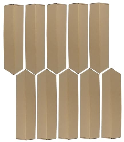 AUTSUPPL 10pcs Red Wine Packaging Box Triangle Kraft Paper Mailing Box for Crafts Artworks Storage Tubes Shipping Cartons