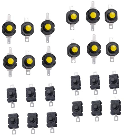 Warmhm Pulsante Torcia Autobloccante Mini Molla in Ottone, Interruttore a Pulsante Per Sostituzione Torcia Elettrica, Componenti Elettrici Per Uso Industriale e Dispositivi Portatili