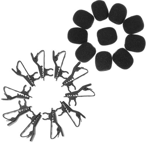 MAGICLULU 10 Stück Kleiner Lavalier Mikrofon Clips aus Eisen mit Schutzhüllen Kompaktes Ansteckclip für Voice Chat Videokonferenzen und Online Aufnahmen
