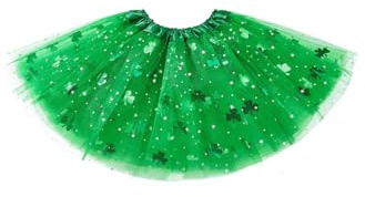 Century Star St Patricks Day Sparkle Tutu for Toddler Girls Tulle Ballet Skirts Princess Tutus for Baby Kids Infant 3 Layers Halloween Christmas Dress up Birthday Party Festival 2-8 Years