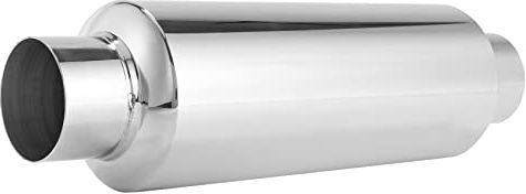 Gokelomg Pot d'échappement universel pour voiture en acier inoxydable, résonateur 2,5 pouces, silencieux à longue performance