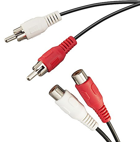 TENINYU 6 Feet AV Extension Cable RCA Stereo Audio Cable, 2RCA Male to 2RCA Female Audio Extension Cable Red/White Connectors 6FT