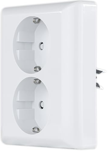 REV Quadro, Steckdose mit 2 USB Anschlüssen. USB: max. 2,1A, 5VDC, 10,5W, weiss