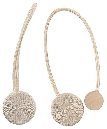 iwobi 2 Pezzi Fermatende Magnetico,Fibbia in Tieback per Fermatenda con Calamita Potente per Casa, Officio(Beige)