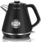 Taylor Swoden Aladin - Bouilloire rétro Vintage themomètre intégré, 2200W, 1,7L. Acier inoxydable, arrêt automatique, cadran de température.