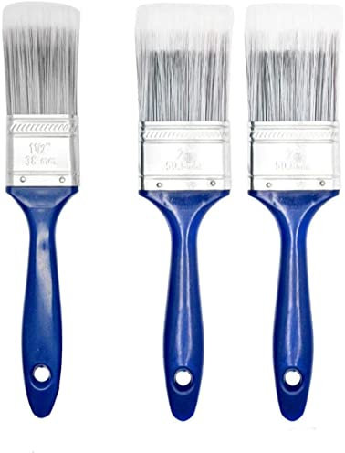 3pc Professional Paint Brushes with No Loss of Bristle Paintbrush Heads 3 Piece Pack Set, Studio Craft & Technique for Architects
