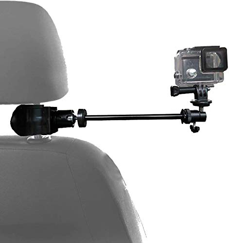 Support pour appuie-tête de voiture / bras magique réglable robuste avec kit de fixation pour tous les smartphones/caméscopes DSLR et caméra d'action, parfait pour l'enregistrement de voiture, le