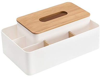 tooloflife Taschentuchbox-Halter, Kunststoffspender, rechteckig, mit Aufbewahrung für Taschentücher, Servietten, Küche, Esszimmer, Badezimmer, Tisch, Schreibtisch, Auto, Taschentuchhalter mit