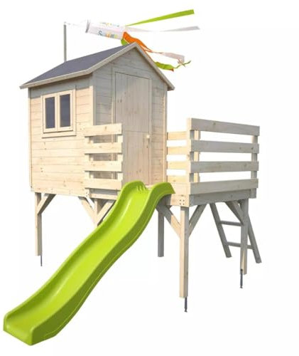 Casetta in Legno su palafitte con Scivolo per Bambini – Josephine