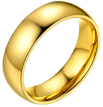 Bestyle Ring Herren Frauen Edelstahl Verlobungsring Partner Ringe mit Gravur Breit 2mm/4mm/6mm/8mm Ringgröße 54-67 Personalisiertes Geschenk