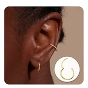 MILACOLATO G23 Titan Creolen für Damen Herren Hypoallergenes Kleine Creolen | Gold/Silber/Rosegold/Schwarz Piercing Ohr Helix Piercings Knorpel Daith Tragus Septum Piercing Ring 8-12mm