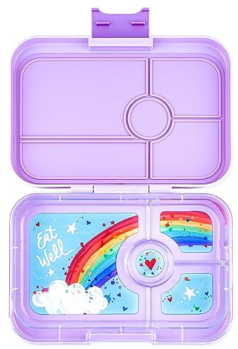 Yumbox Tapas (Seville Purple Rainbow) - Large Leakproof Bento Lunch Box for Adults/Kids, 4 Compartments - 4.2 Cups Capacity