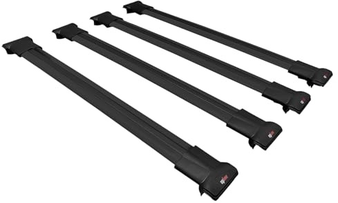 Kompatibel mit Renault Trafic 3 (X82) 2014-2026 Fly Modell Relingträger Dachträger Auto Gepäckträger Schwarz Aluminium 4 Stangen