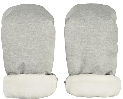BÉABA, Manoplas/guantes/protectores de manos para cochecito, Protección contra la lluvia/nieve, Cierres de cremallera, Ultra cálido, Suave, Forro polar, Cortaviento, Impermeable, Transpirable, Gris