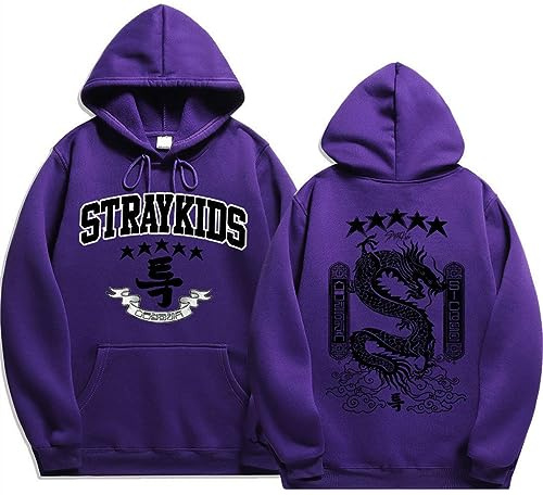Silver Basic KPOP Stray-K1ds Maniac Uomo Donna Felpe con Cappuccio Unisex Maglione Maniche Lunghe Pullover Stampato Bang Chan Changbin Hyunjin Han Felix Seungmin
