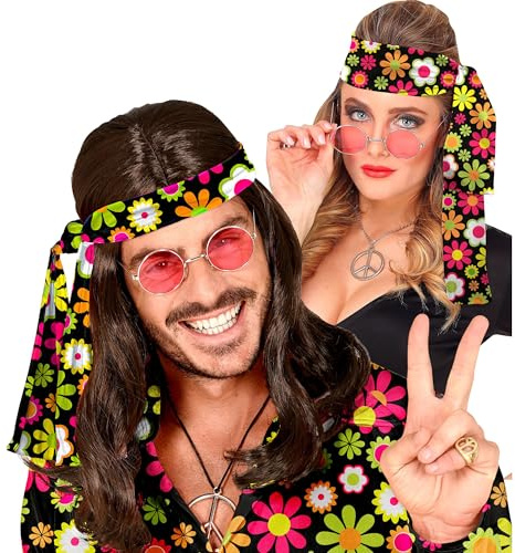 Widmann – 60-talet och 70-talet pannband, hårband, hippie, flower Power, tillbehör, karneval