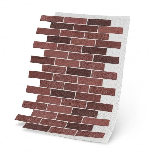 AMK-Fassadensystem – Hochwertige Paneele für Innen & Außen, Dekorative & witterungsbeständige Fassadenverkleidung, (9,4 m² Set), 410 Mix-rot | Natürliche Steinoptik, Einfache DIY-Montage, Atmungsaktiv, Witterungsbeständig