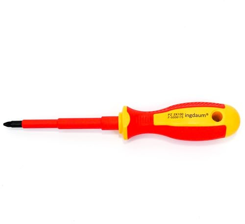 Tournevis PoziDriv VDE PZ isolé 1000 V PZ 2 * 100 mm | Tournevis électricien, À l'unité ou en set, Conforme VDE / IEC, Pour installation électrique