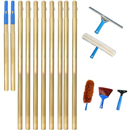 Rasqueta Limpiacristales para Ducha, Limpiador de Ducha con Poste de Extensión 13m, Escobilla de Ducha 35cm para Ducha Baño Espejos Ventana Cristales Y Azulejo