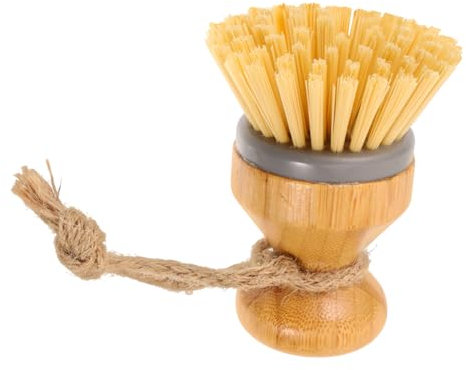 OUNONA Kitchen Dishwashing Brush Wooden Handle Scrubber Brush for Dishes and Pots Pan Scrubber