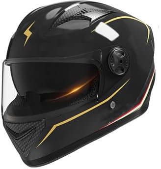 QJWMatic Casco Moto Integrale Casco Bici da Strada Leggero con Doppia Visiera Parasole Antiappannamento Certificato ECE per Giovani Adulti, Uomini E Donne D,54-61CM