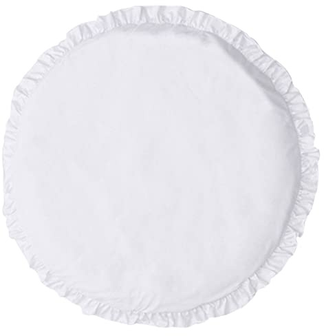 Newborn Crawling Carpet Infant Round Playmat Round Play Rugs Solid Color with Lace for Children Room Decoration White Blanket
