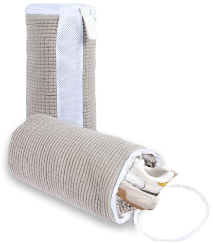 2Pcs Laundry Shoe Bags for Washing Machine Trainer Washing Machine Bag Reusable Wash Bag for Trainers with Zipper Cleaning Pouch Shoe Laundry Pouch for Cleaning Footwear Tear Resistant (grey)