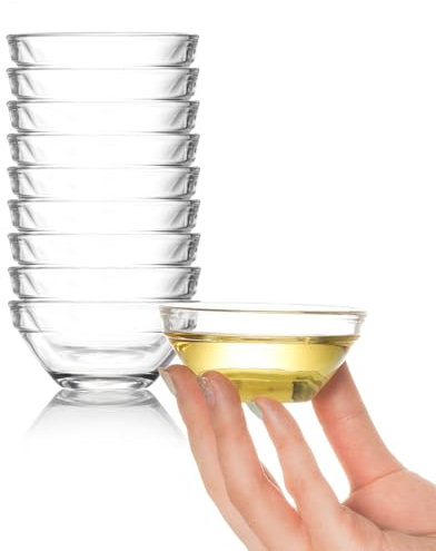 NUTRIUPS 75ml Tazones para Salsa, 7.5cm Tazones de Vidrio Pequeños, Juego de 10 Tazón para Preparación sin Plomo