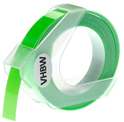 vhbw 3D Prägeband-Schriftband-Kassette kompatibel mit Dymo Omega Home S0717930 Etiketten-Drucker 3m x 9mm Weiß auf Neon-Grün