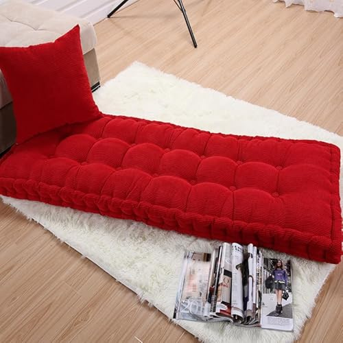 Bankauflage Outdoor Sitzkissen Für Gartenbank Polsterauflage Stuhlkissen Bankkissen Und Rückenkissen Für Hollywoodschaukel Palettenkissen Polsterauflage Auflage Für Bodenkissen(55 x 160cm,Red)