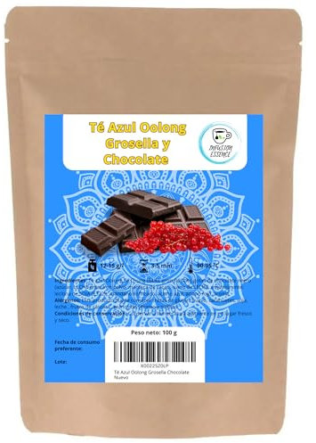 Te Azul Oolong con Grosella y Chocolate | Té Oolong Chino a Granel I Té Antioxidante, Energético y Digestivo I Té Azul en Hojas Sueltas (50 tazas) 100 g (Grosella Chocolate)