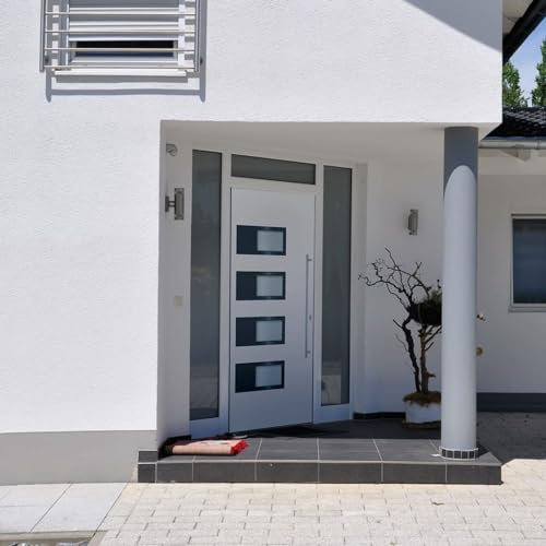 Sufrk Vit aluminium- och PVC-ingångsdörr - 100 x 200 cm, ytterdörr