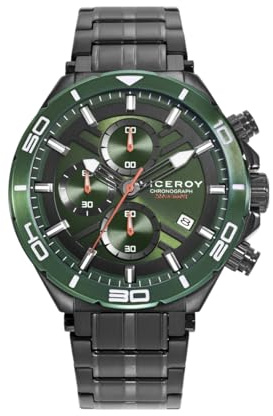 Viceroy Reloj Cronógrafo Hombre de Acero Inoxidable - 44 mm - Movimiento de Cuarzo - Esfera Multicolor - Sumergible 10 ATM - Colección Heat – 46841-67