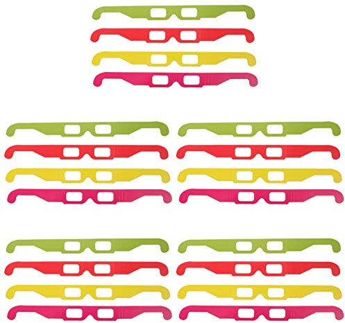 Angoily 20piezas Gafas Anaglíficas De Cartón para Niño Niña y Adultos Ligeras y Portátiles para Ver Películas