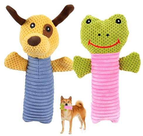 Zliger 2 pcs Juguetes para Perros, Juguete Perro Indestructible, Juguetes Masticables de Peluche Chirriantes, Adecuado para Perros de Razas Pequeñas, Medianas y Grande