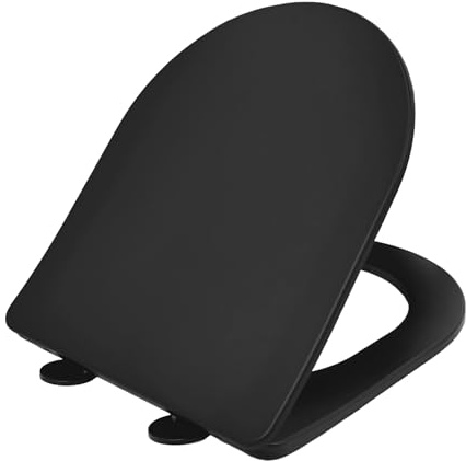LAVITA SOFI SLIM FIRE - Sedile WC antibatterico in Duroplast con abbassamento automatico e chiusura rapida, adatto per WC a parete LAVITA SOFI SLIM FIRE, nero