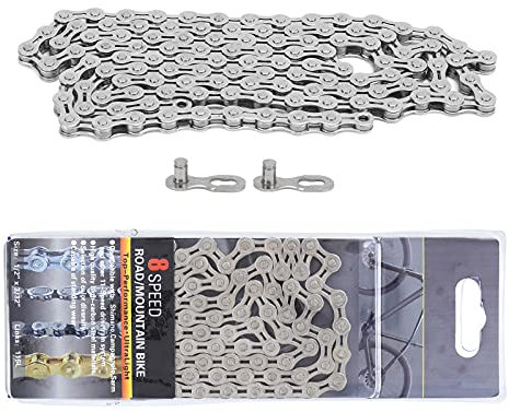 Yuecoom 8 Speed Bike Chain Lightweight Half Hollow 1/2x3/32 Inch 116 Links Bicycle Chain for Mountain Bike