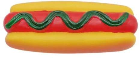 Hartes Hundekauenspielzeug - Interaktives Quietschendes Spielzeug, Hot Dog -Form Langlebiger | Bissbeständiges Gummi-Hundespielzeug Für Die Reinigung, Das Spielen Und Das Training Von Zähnen, Id